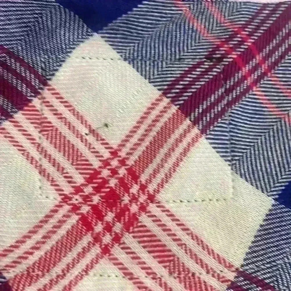 Rails Britt Plaid Short Sleeve Button Shirt Navy Red White - Picture 7 of 8